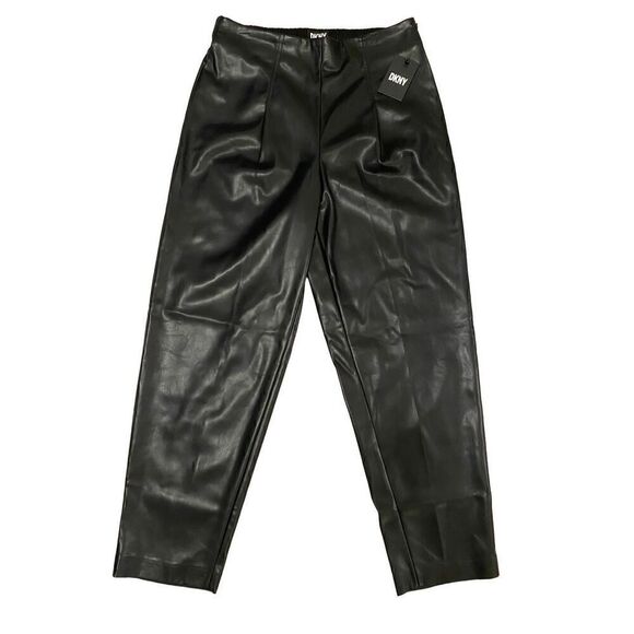 Nwt DKNY Pleather High Waisted Pants Gothic Motorcycle Punk Grunge - Picture 1 of 14
